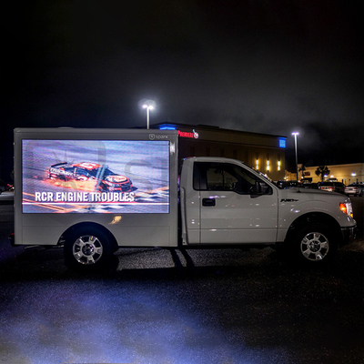 Mur visuel extérieur d'écran mené de panneau d'affichage de balayage mobile du camion P6 1/8