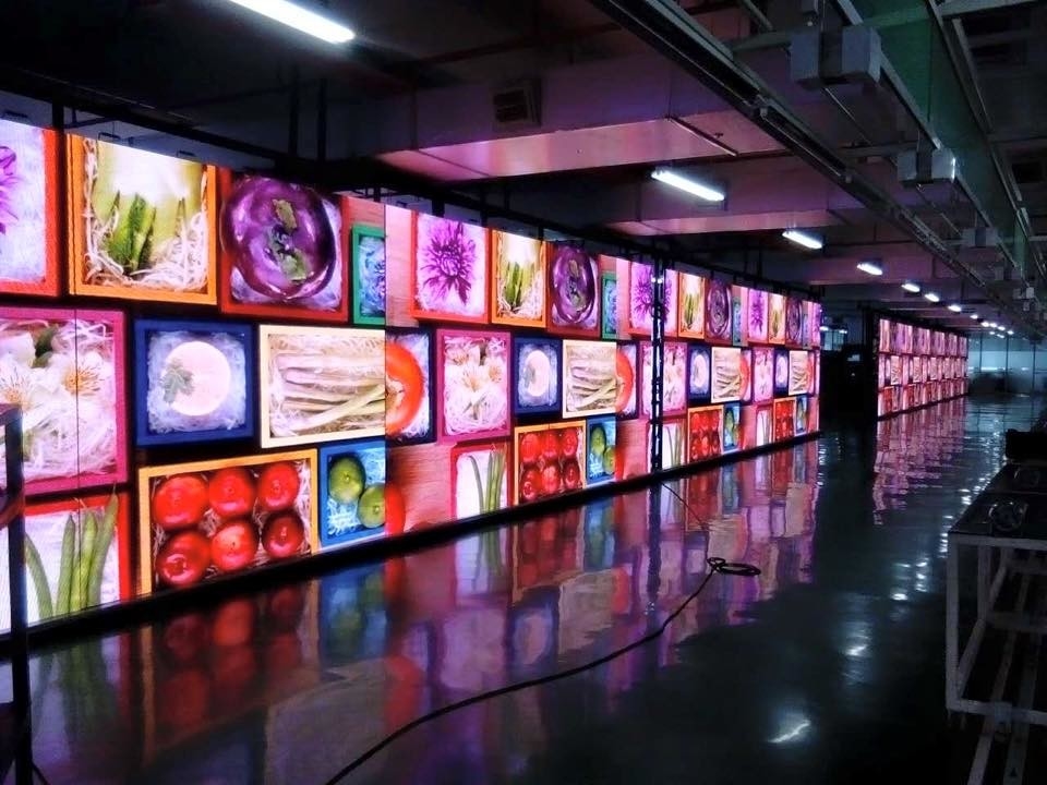 Écran visuel d'intérieur polychrome du mur TV du supermarché 4k LED pour le concert d'étape